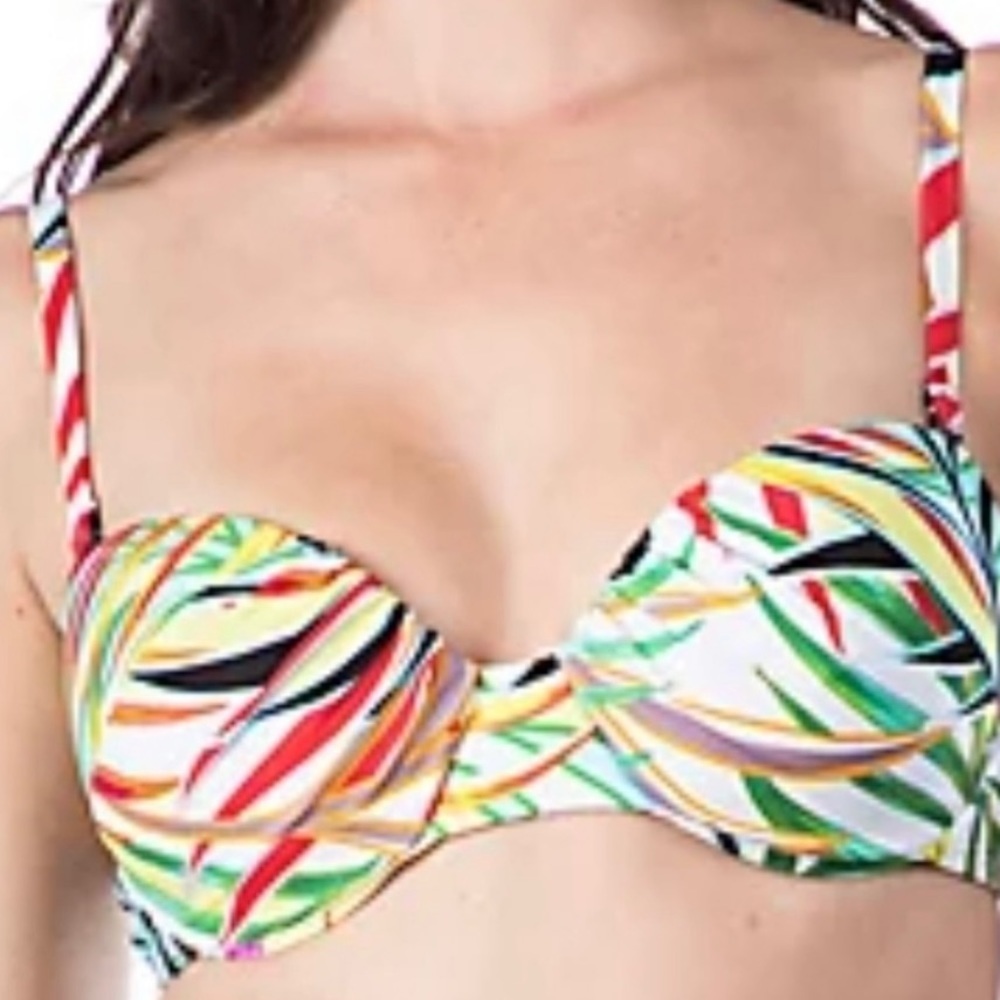 NWT Kenneth Cole Exotic Palm Underwire Bandeau Top